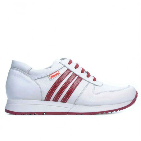 Baskets femme 665 blanc+rouge