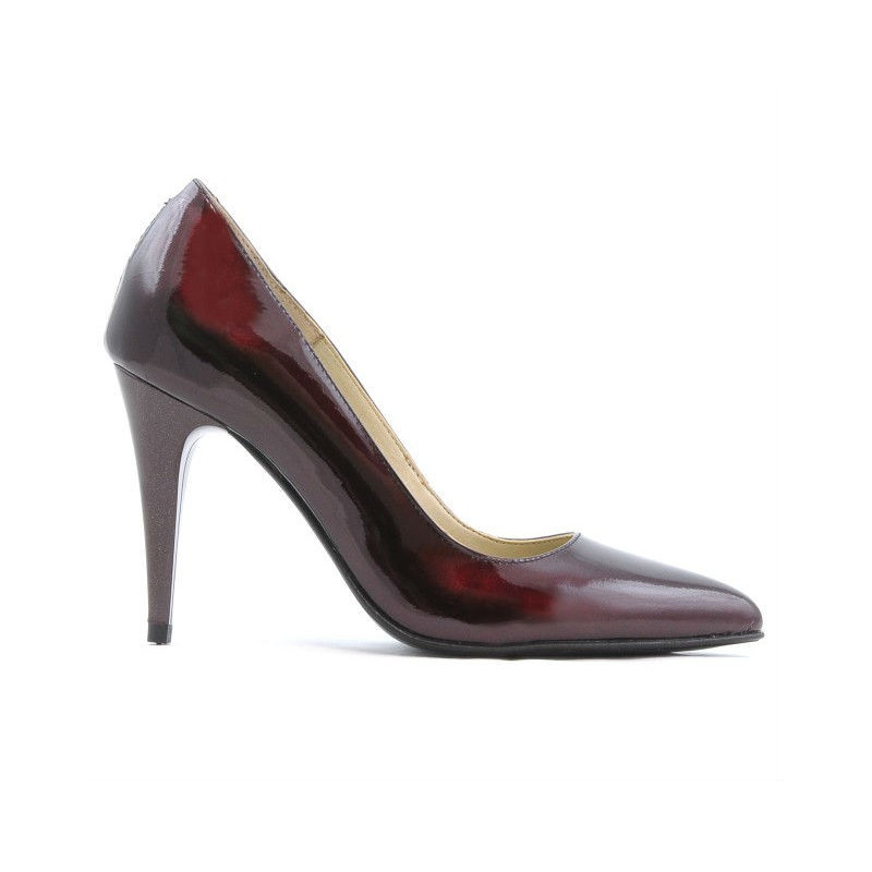 Chaussures élégantes femme 1246 vernis bordeaux 01