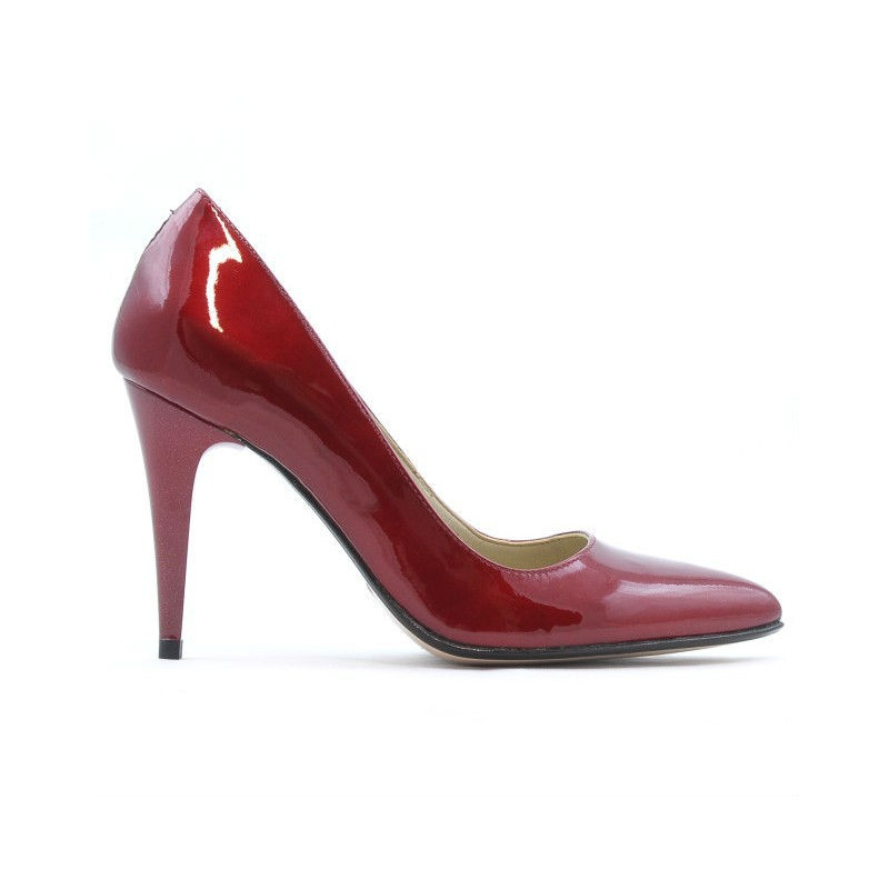 Chaussures élégantes femme 1246 vernis bordeaux