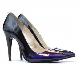 Chaussures élégantes 1241 vernis noir+violet (caméléon)