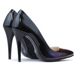 Chaussures élégantes 1241 vernis noir+violet (caméléon)