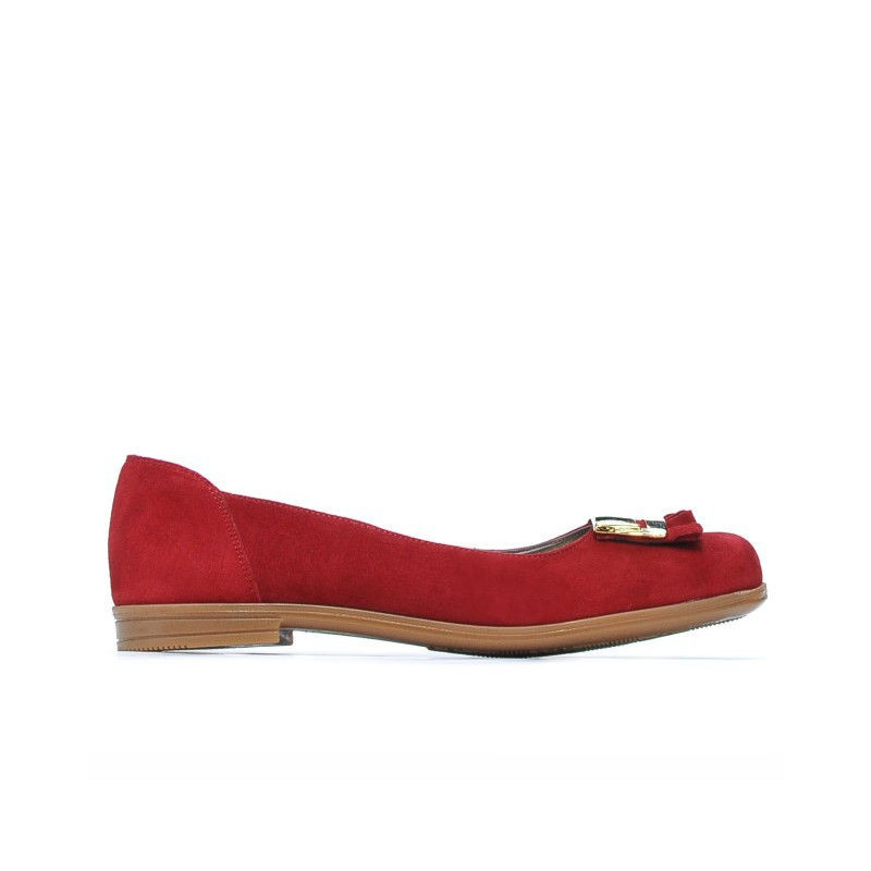 Ballerines femme 674 rouge velours