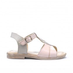Sandales enfants petits 40c vernis beige+rose