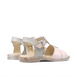 Sandales enfants petits 40c vernis beige+rose
