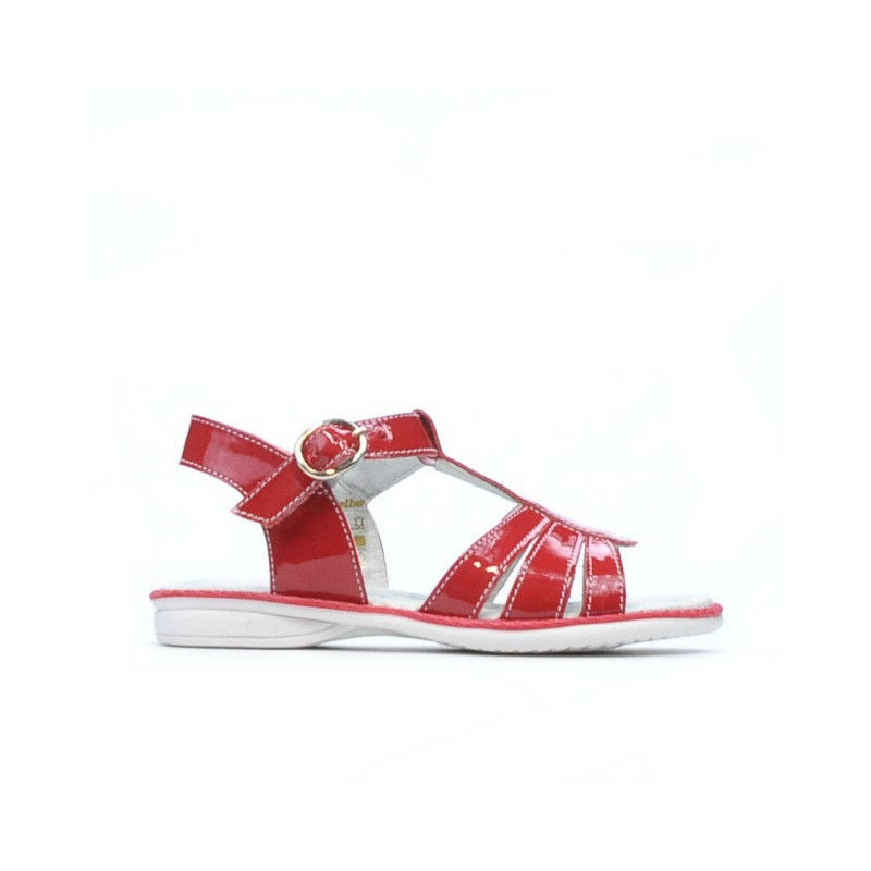 Sandales enfants petits 53c vernis rouge