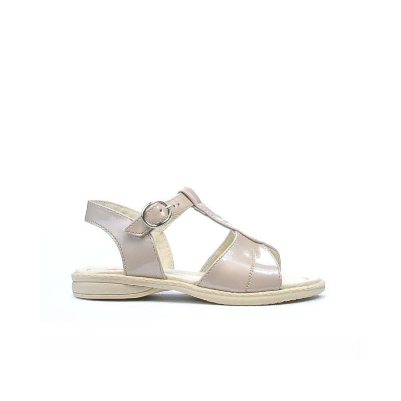 Sandales enfants petits 40c vernis beige nacré
