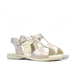 Sandales enfants petits 40c vernis beige nacré