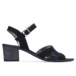 Sandales femme 5024 noir velours combiné