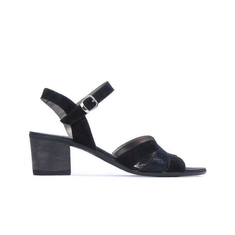 Sandales femme 5024 noir velours combiné