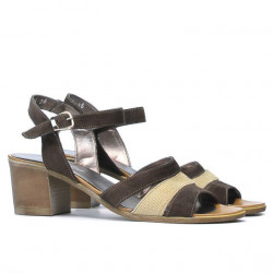 Sandales femme 5024 café velours combiné