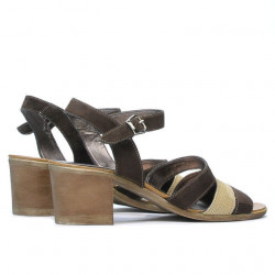 Sandales femme 5024 café velours combiné