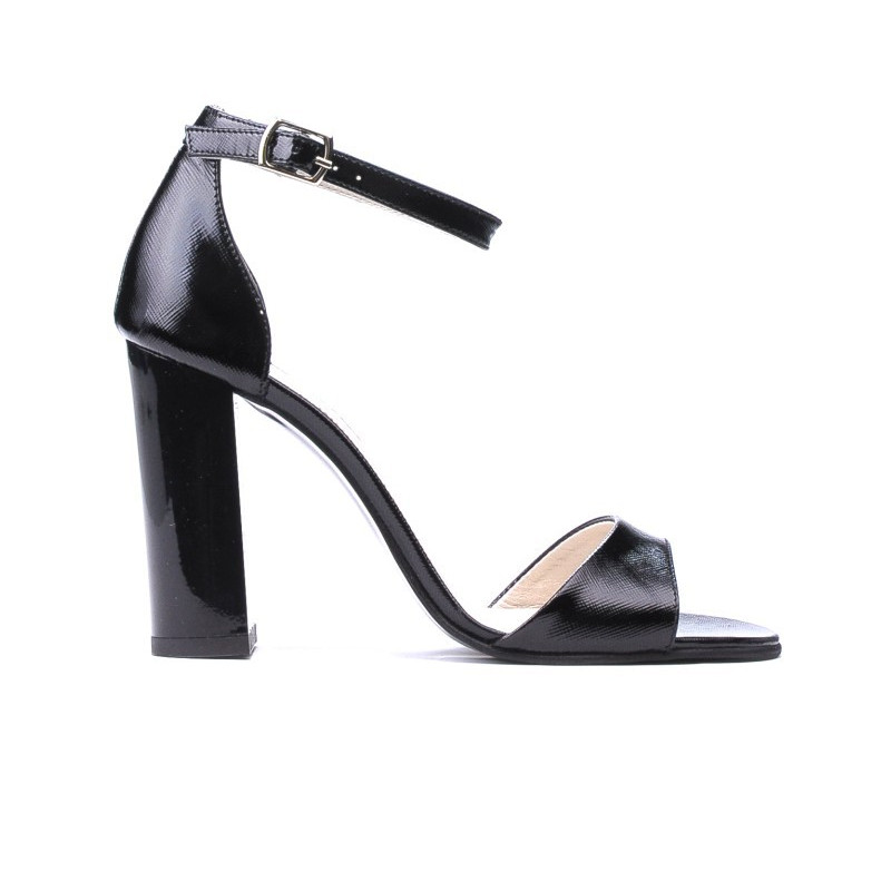 Sandales femme 1259 vernis noir satiné