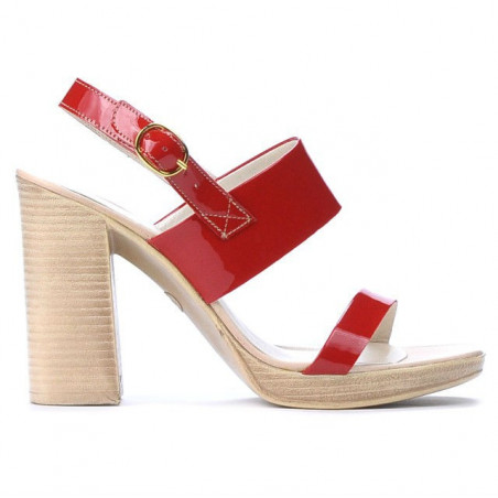 Sandales femme 5028 vernis rouge