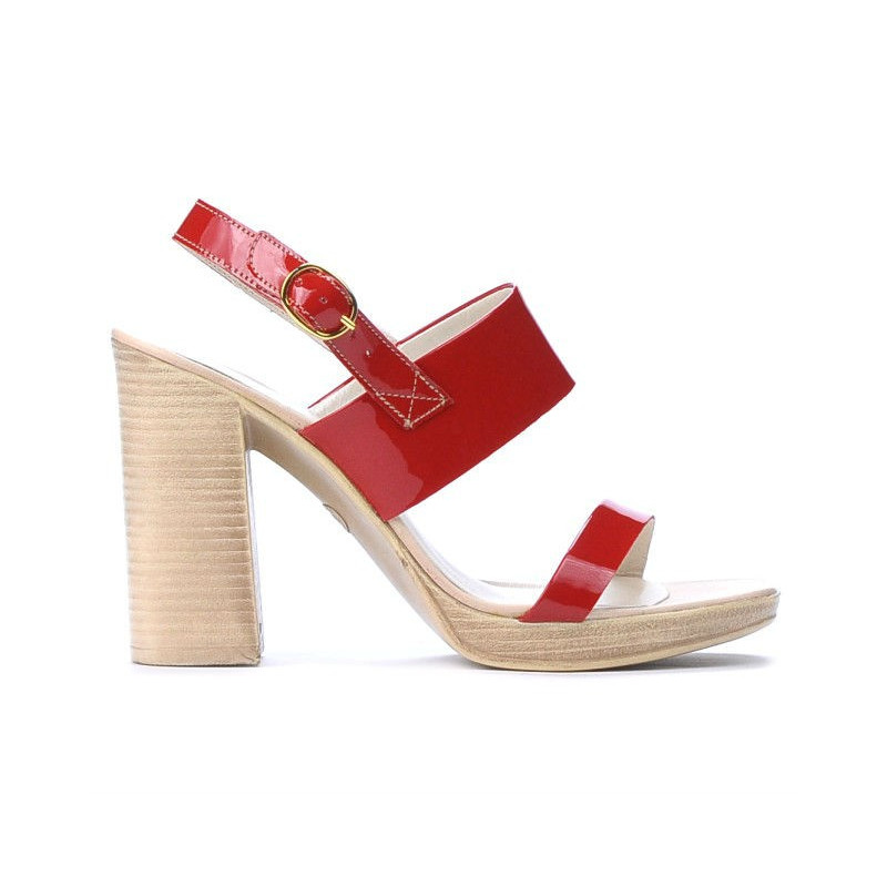 Sandales femme 5028 vernis rouge