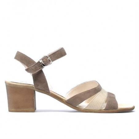Sandales femme 5024 sable velours combiné