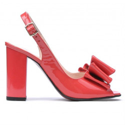 Sandales femme 1256 verni rouge corail
