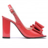 Sandales femme 1256 verni rouge corail