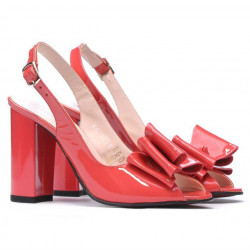 Sandales femme 1256 verni rouge corail