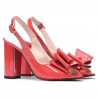 Sandales femme 1256 verni rouge corail