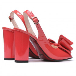 Sandales femme 1256 verni rouge corail