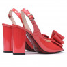 Sandales femme 1256 verni rouge corail