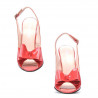 Sandales femme 1256 verni rouge corail