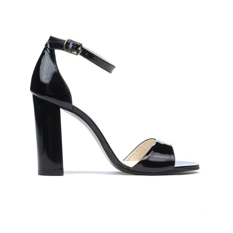 Sandales femme 1259 vernis noir+violet (caméléon)