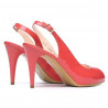 Sandales femme 1250 vernis rouge corail