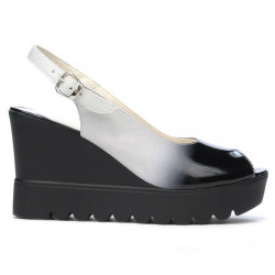Sandales femme 5026 noir+blanc