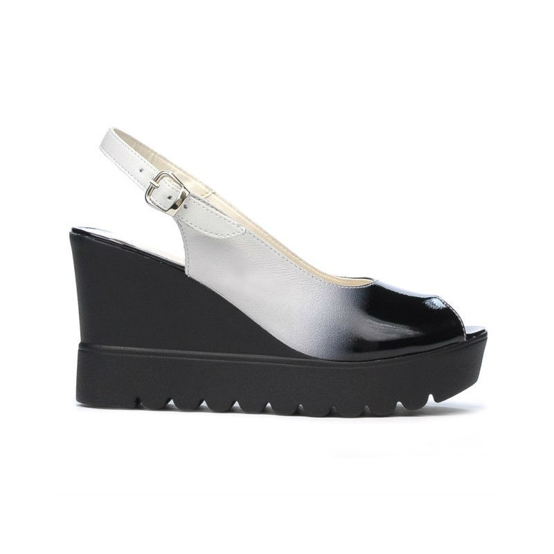 Sandales femme 5026 noir+blanc