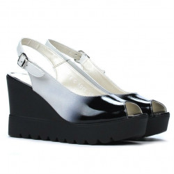 Sandales femme 5026 noir+blanc