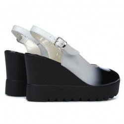 Sandales femme 5026 noir+blanc