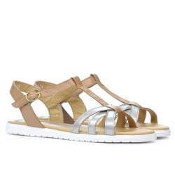Sandales femme 5038 argenté combiné