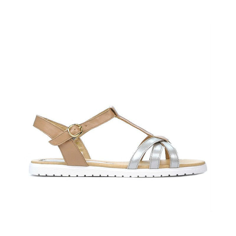 Sandales femme 5038 argenté combiné