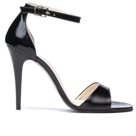Sandales femme 1238 laqué noir satiné
