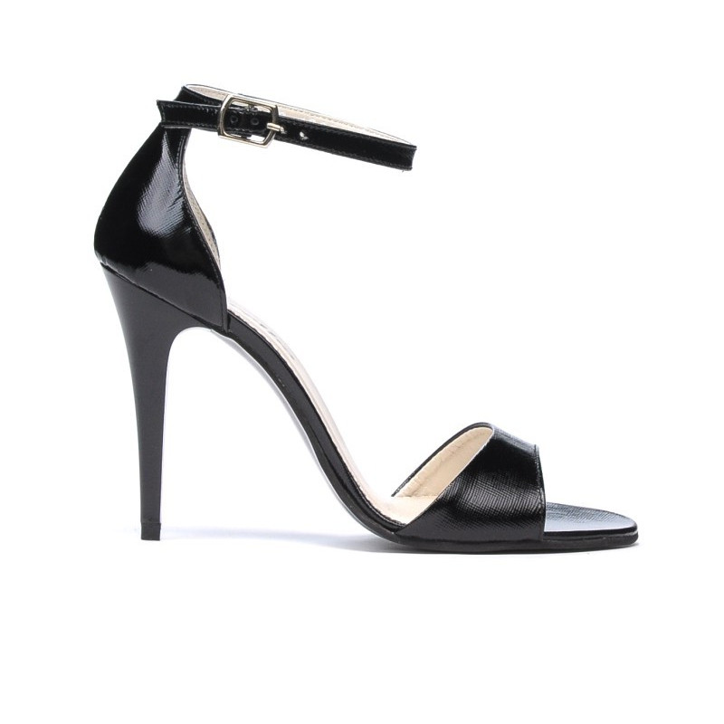 Sandales femme 1238 laqué noir satiné