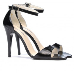 Sandales femme 1238 laqué noir satiné