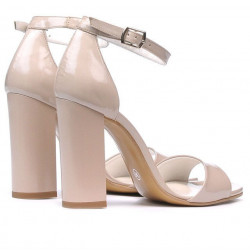 Sandales femme 1259 vernis beige nacré
