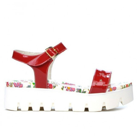 Sandales femme 5034 verni rouge