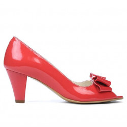 Sandales femme 1255 vernis rouge corail
