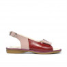 Sandales enfants petits 58c vernis bordeaux+beige nacré