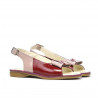Sandales enfants petits 58c vernis bordeaux+beige nacré
