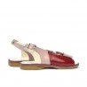 Sandales enfants petits 58c vernis bordeaux+beige nacré