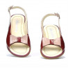 Sandales enfants petits 58c vernis bordeaux+beige nacré