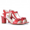 Sandales femme 1257 vernis rouge corail