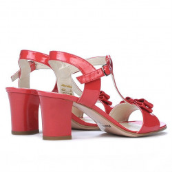 Sandales femme 1257 vernis rouge corail