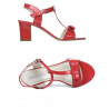Sandales femme 1257 vernis rouge corail