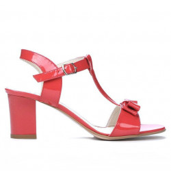 Sandales femme 1257 vernis rouge corail