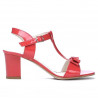 Sandales femme 1257 vernis rouge corail