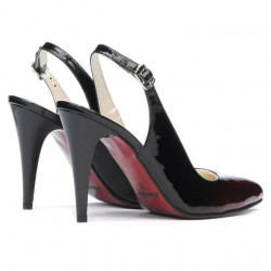Sandales femme 1249 vernis bordeaux+noir